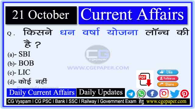 21 October 2022 Current Affairs in Hindi