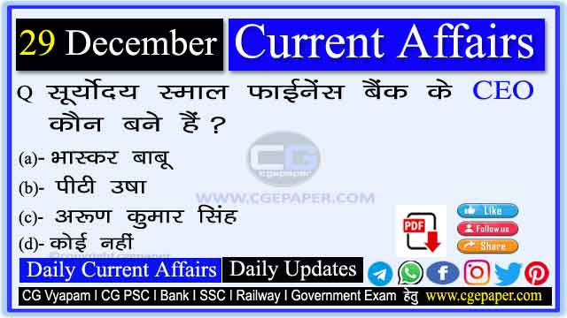 29 December 2022 Current Affairs in Hindi PDF